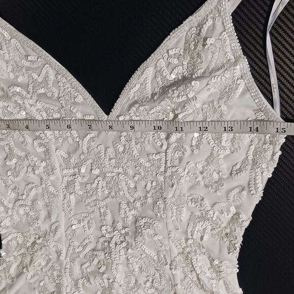 NEW Lulus Everlasting Passion White Sequin Beaded Backless Maxi Wedding Dress XS - Picture 14 of 16